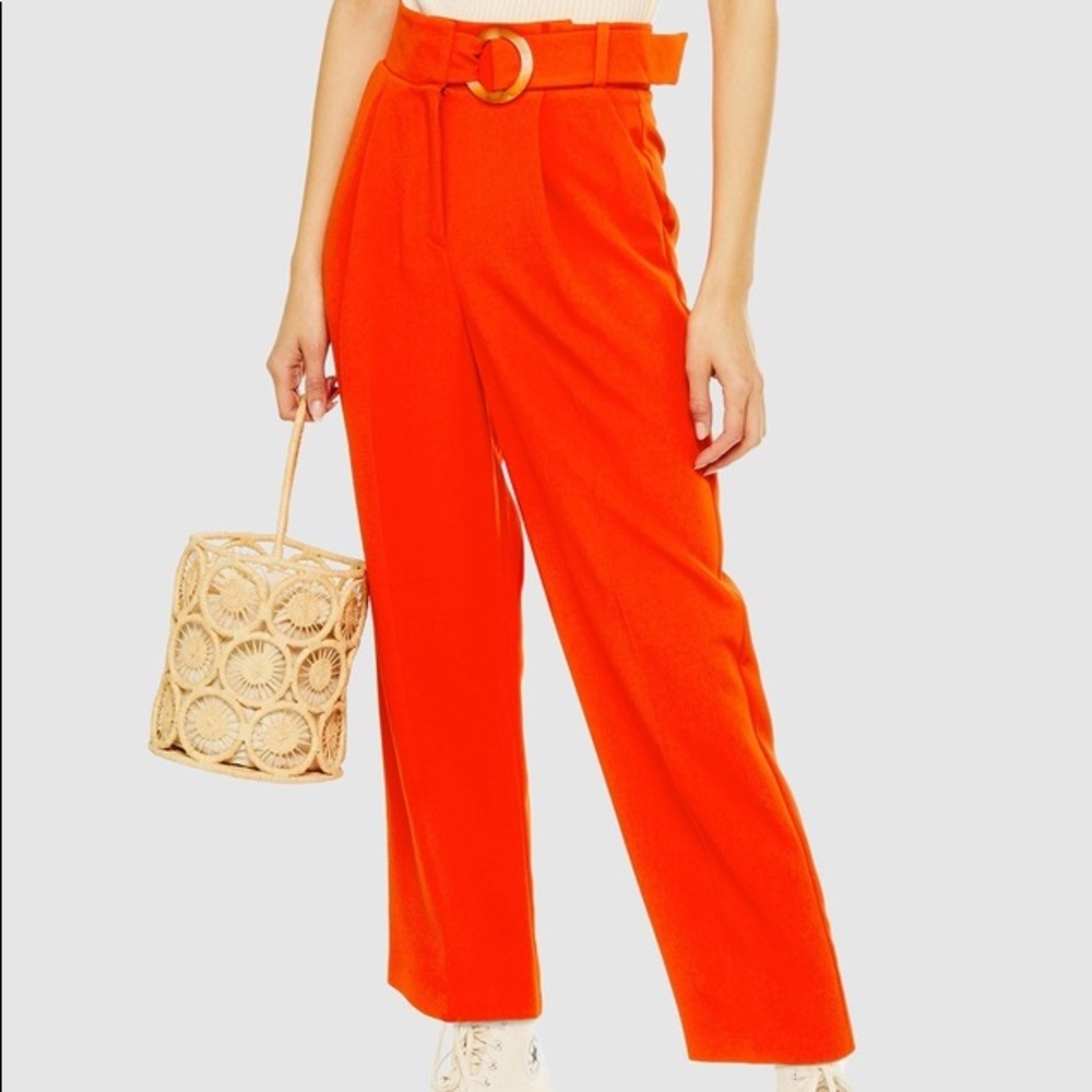 Topshop Belt Tapered Trousers